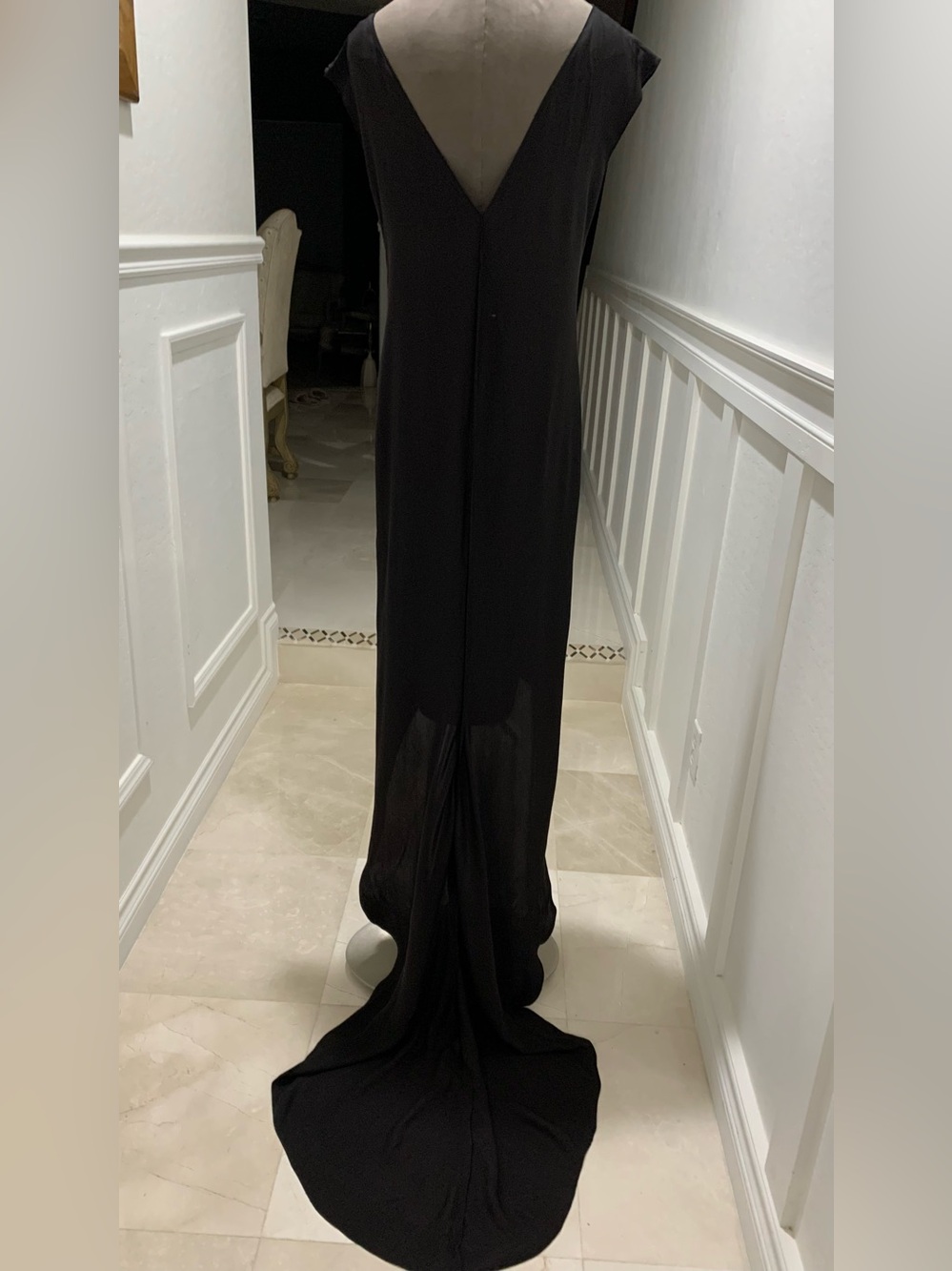 lanvin Backless Black Evening Gown Size 36